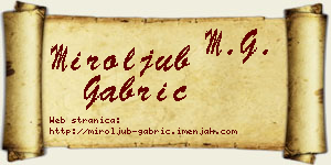 Miroljub Gabrić vizit kartica